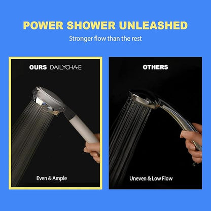 DAILY CHAE Filtered Handheld Shower Head Set – High-Pressure Water-Saving Shower with ACF Multi-Stage Filter | Removes Impurities & Softens Hard Water | BPA-Free & Easy to Install