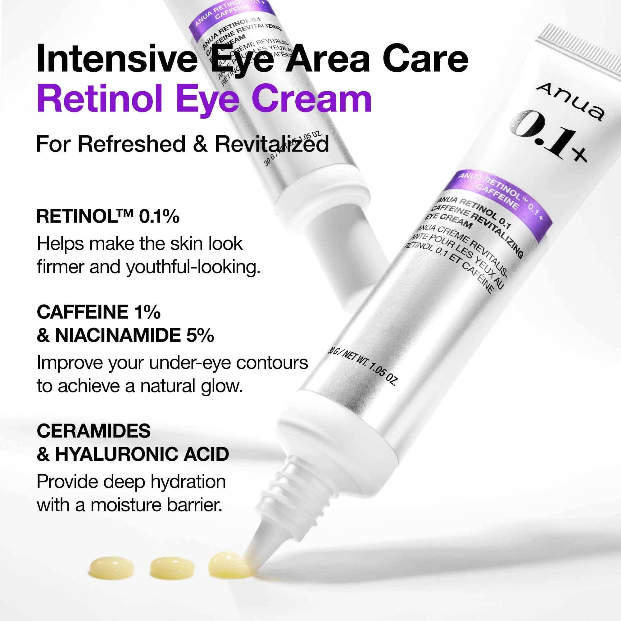 Anua Retinol Caffeine Eye Cream benefits