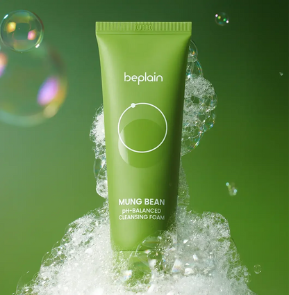 Beplain Mung Bean Cleansing Foam creamy lather texture for hydrated clean skin
