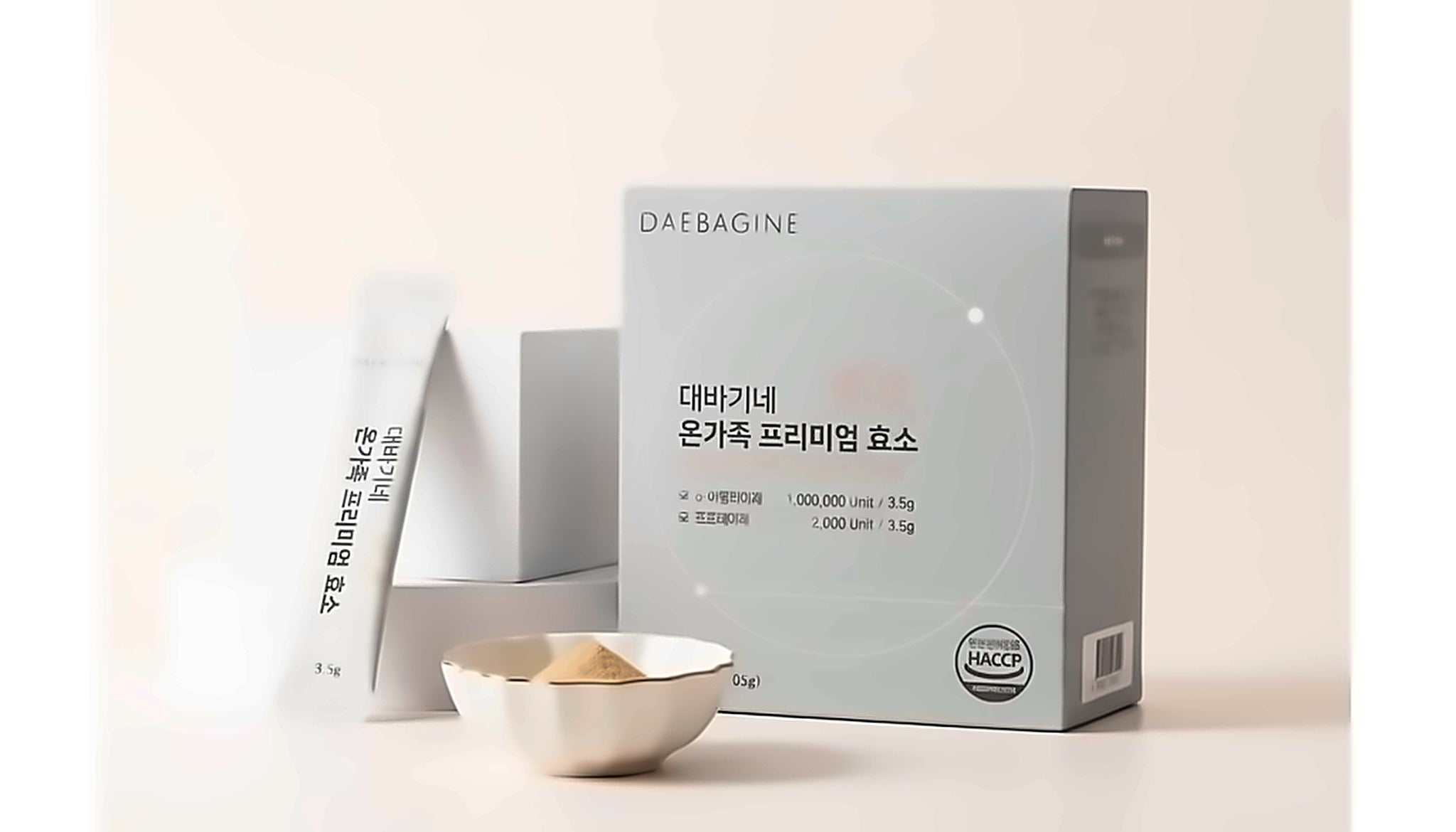 DAEBAGINE Premium Enzyme Powder Sticks with Probiotics, 30 Single-Serve Sticks, 3.5 g (0.12 oz) Each, Net Wt 105g (3.70 oz)