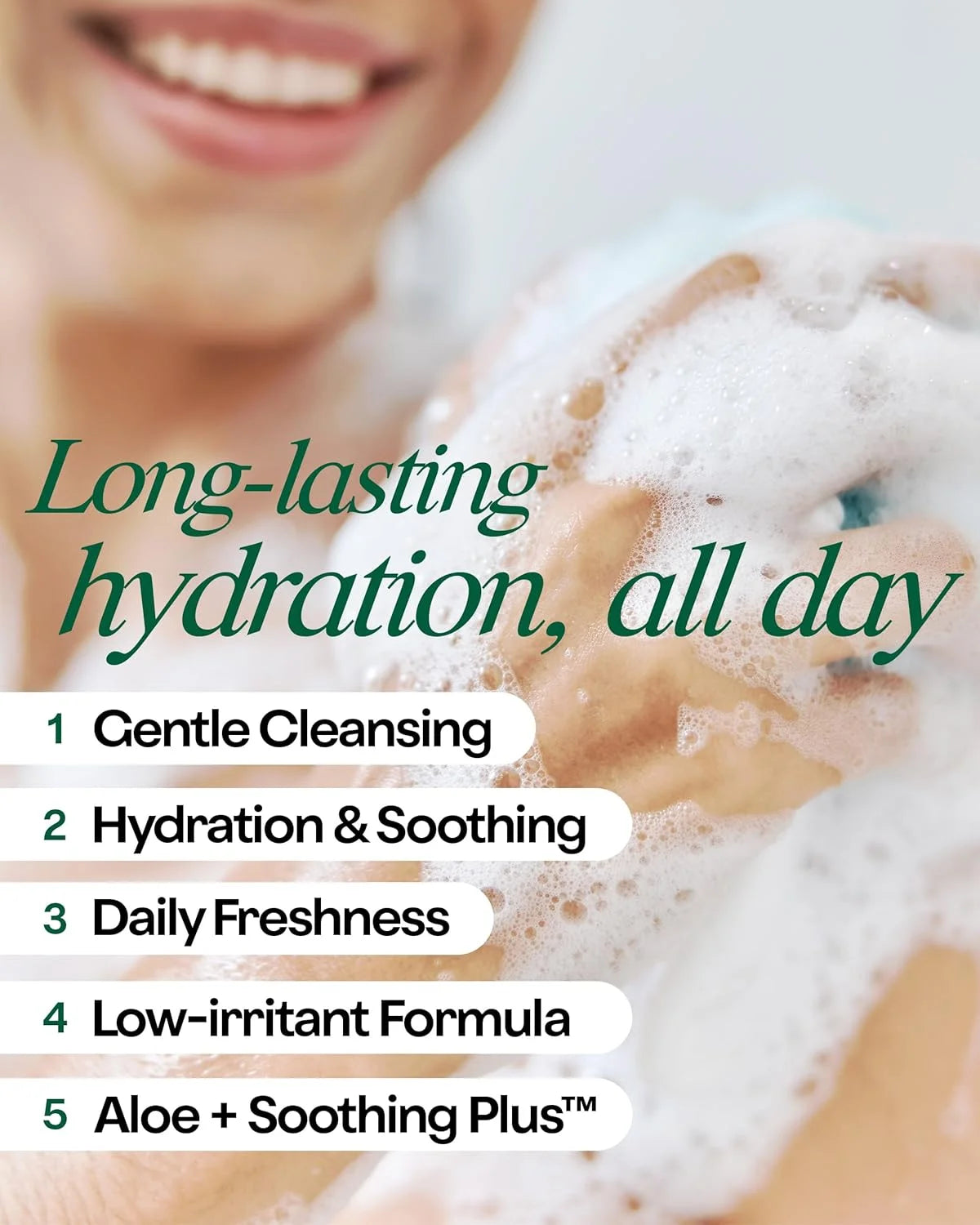 Holika Holika Aloe Shower Gel application