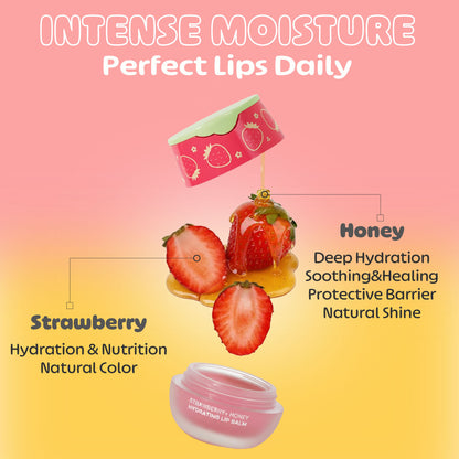 Look At Me Strawberry Honey Moisturizing Lip Balm, Natural Ingredients, Semi-Glossy, Natural Pink, Korean Skin Care, Long-Lasting Moisture, Gifts For Women (0.2 fl.oz.)